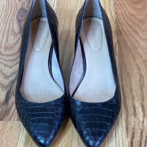 Corso Como Ryanna leather snake embossed pointed toe heels - Picture 3 of 14